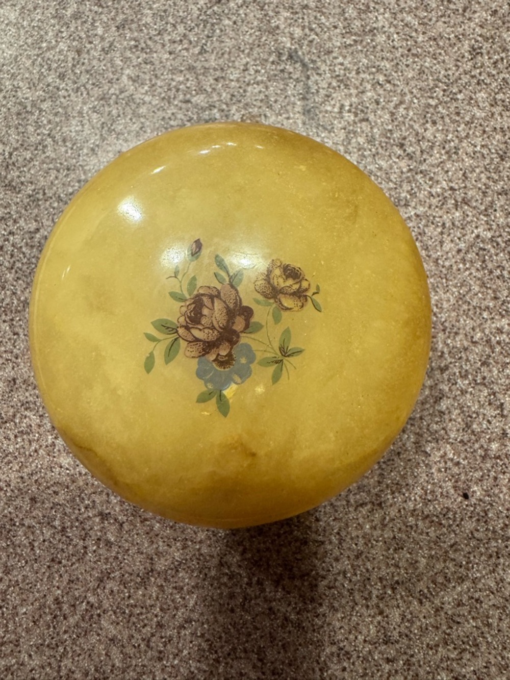 Vintage Italian Alabaster powder/trinket or jewelry box 1970s